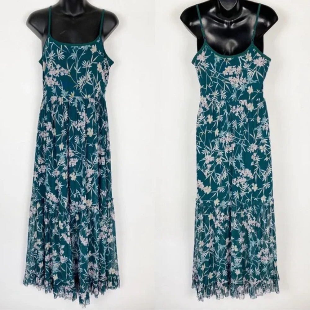 TARGET Floral Ruffle Mesh Tank Maxi Dress-XXL